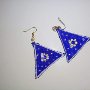 Electric Blue Triangle Earrings