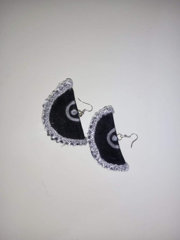 Black lace Half Moon Earrings