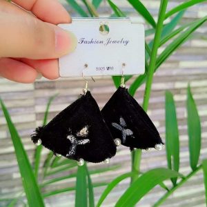 Black Triangle Earrings