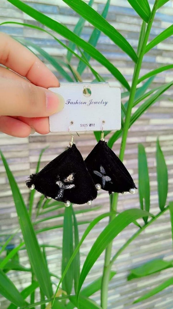 Black Triangle Earrings