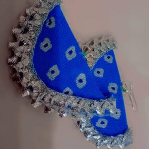 Blue lace Half Moon Earrings