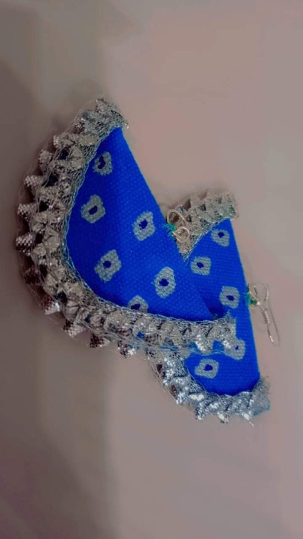 Blue lace Half Moon Earrings