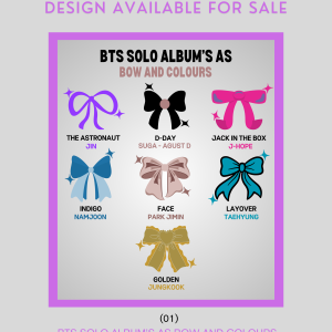 BTS Solo Album Covers as bow and colors